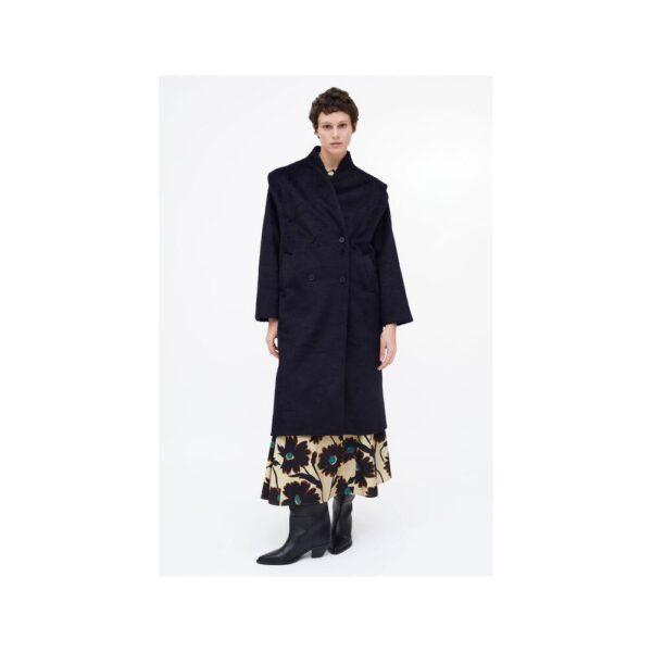 Manteau long bleu marine