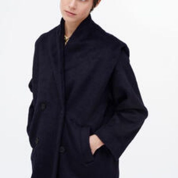 Manteau long bleu marine – Image 2