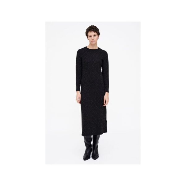 Robe midi noire avec strass argentées