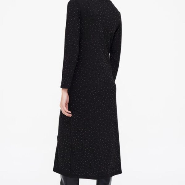 Robe midi noire avec strass argentées – Image 2