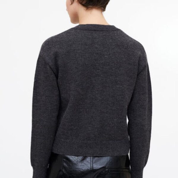 Cardigan en maille grise avec détails en paillettes – Image 2