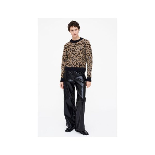 Pull imprimé animalier marron