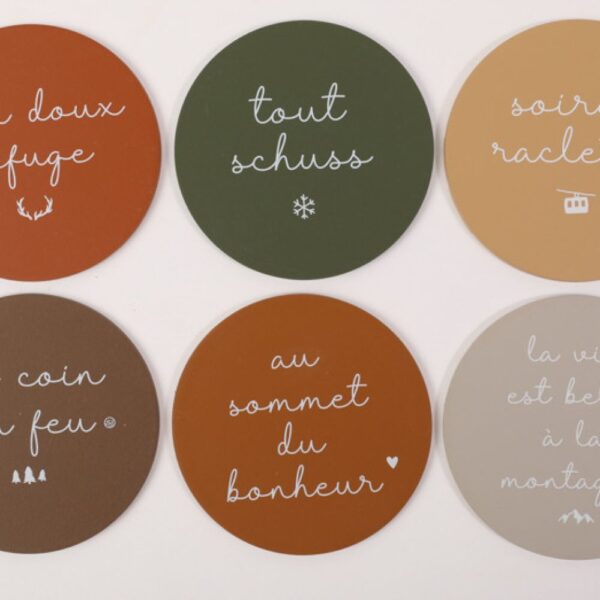 LOT 6 DESSOUS DE VERRES RONDS