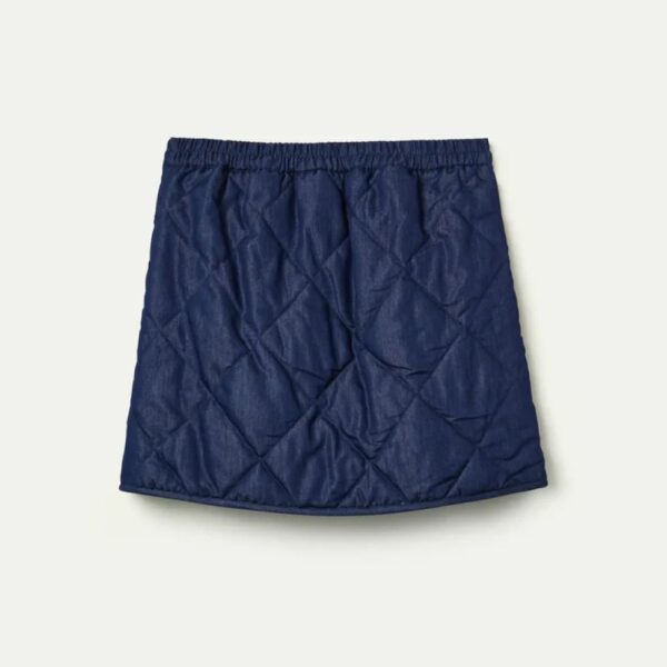 Jupe courte en tissu chambray matelassé