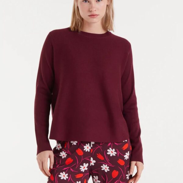 Pull en maille bordeaux