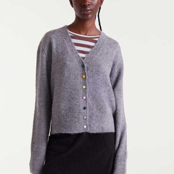 Cardigan en maille gris