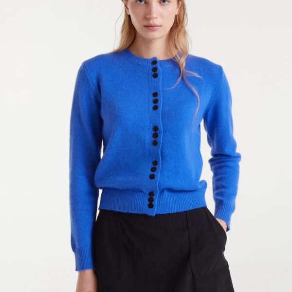 Cardigan en maille bleu