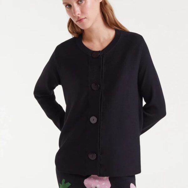 Cardigan noir en maille