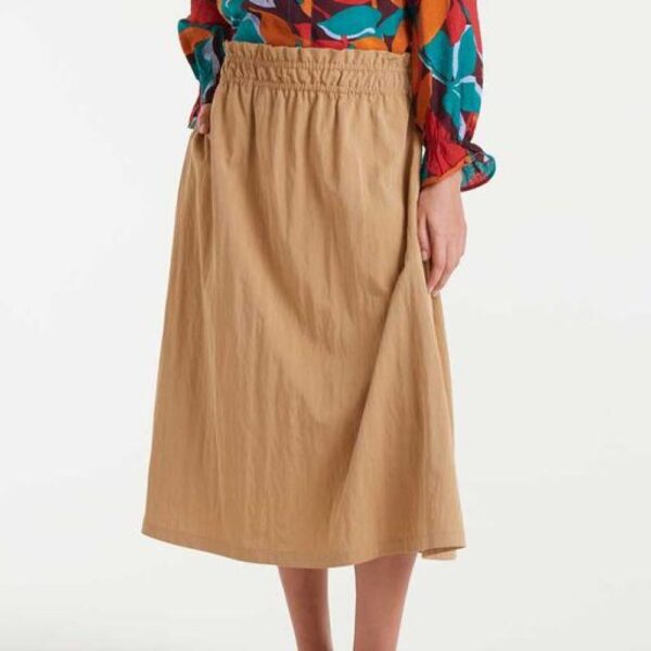 jupe midi camel