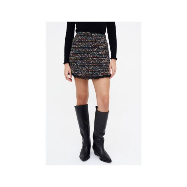 Jupe courte en tweed multicolore – Image 2