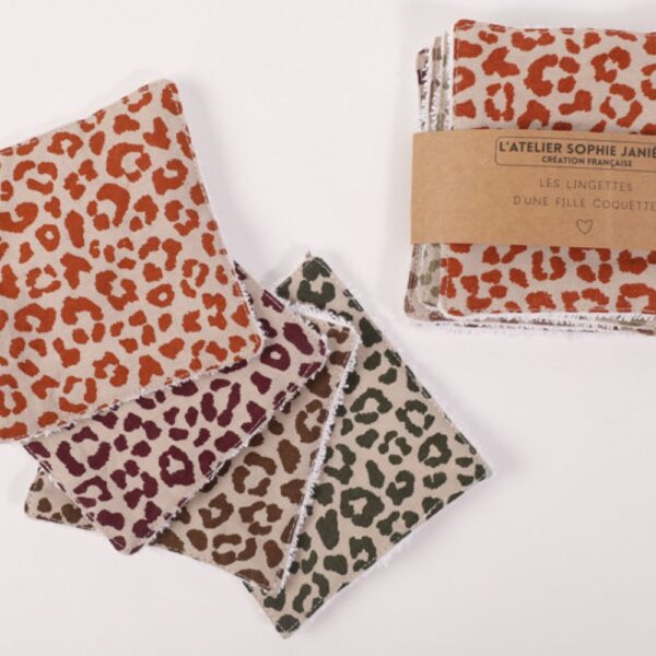 LOT 4 LINGETTES LEOPARD