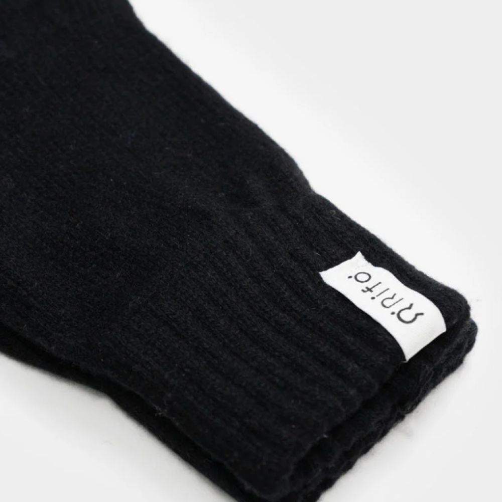 Gants cachemire noir femme – Image 2