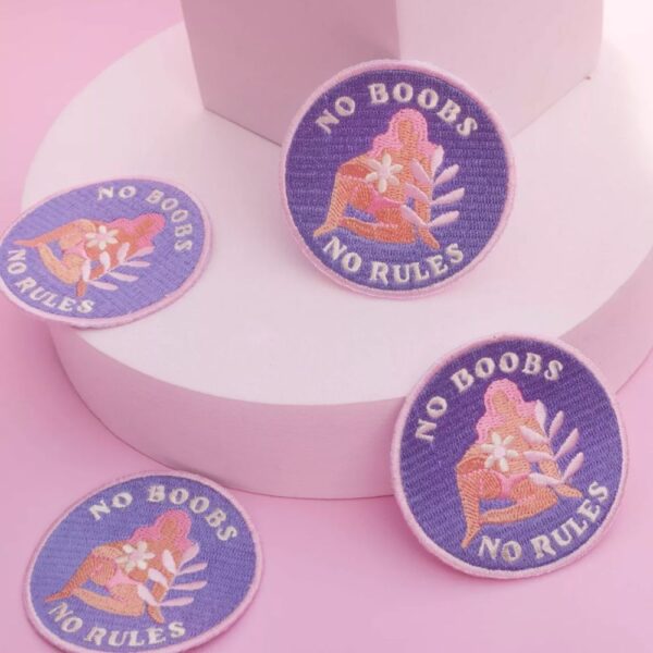 Patch thermocollant No boobs no rules - girl power