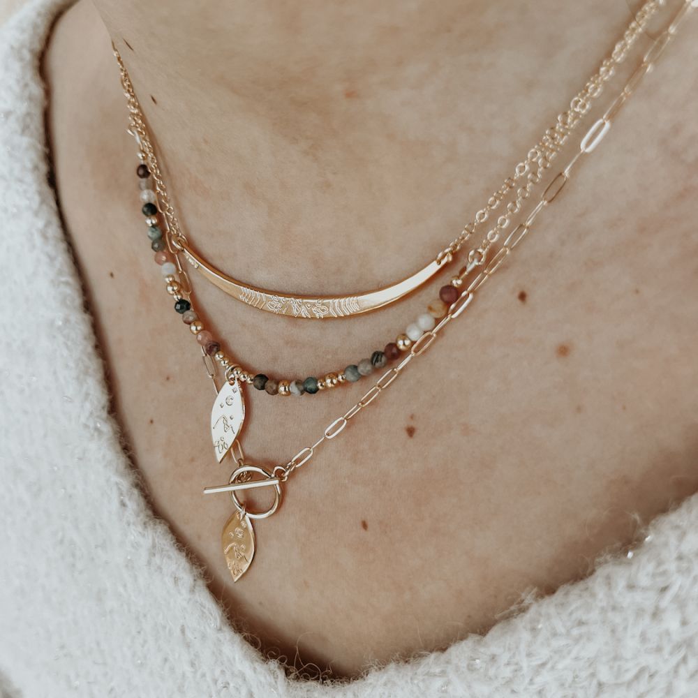 Collier fin montagne -Ondée (Or) – Image 2